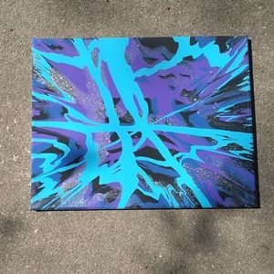 Spin art painting, wall decor.